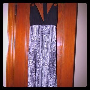 Dots halter maxi dress, small